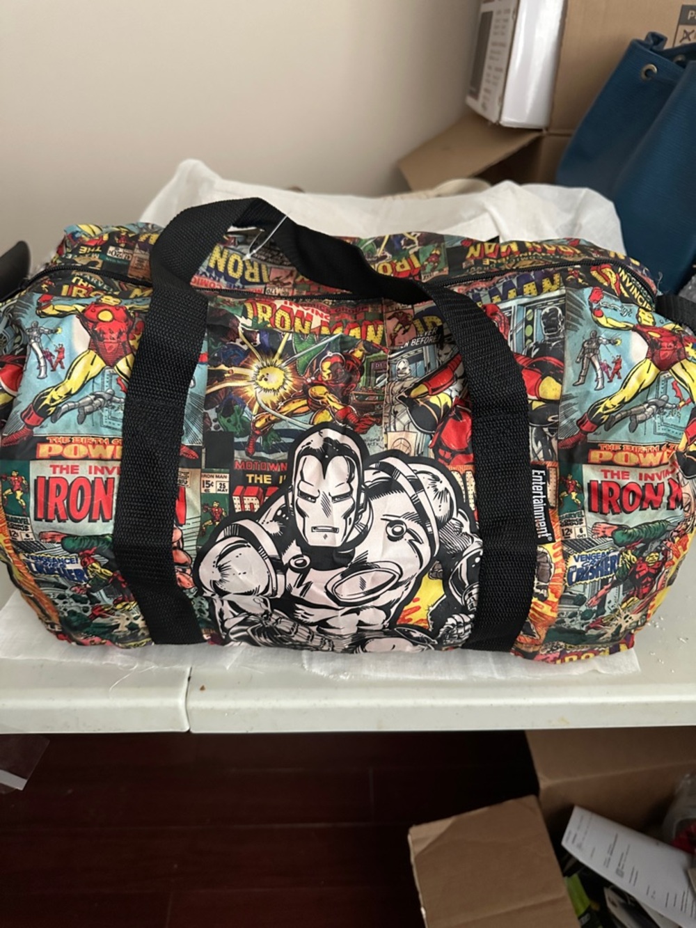 Marvel Iron Man Comic Print Duffel Bag - Red, Yellow, Blue, Black NWT - Picture 2 of 16